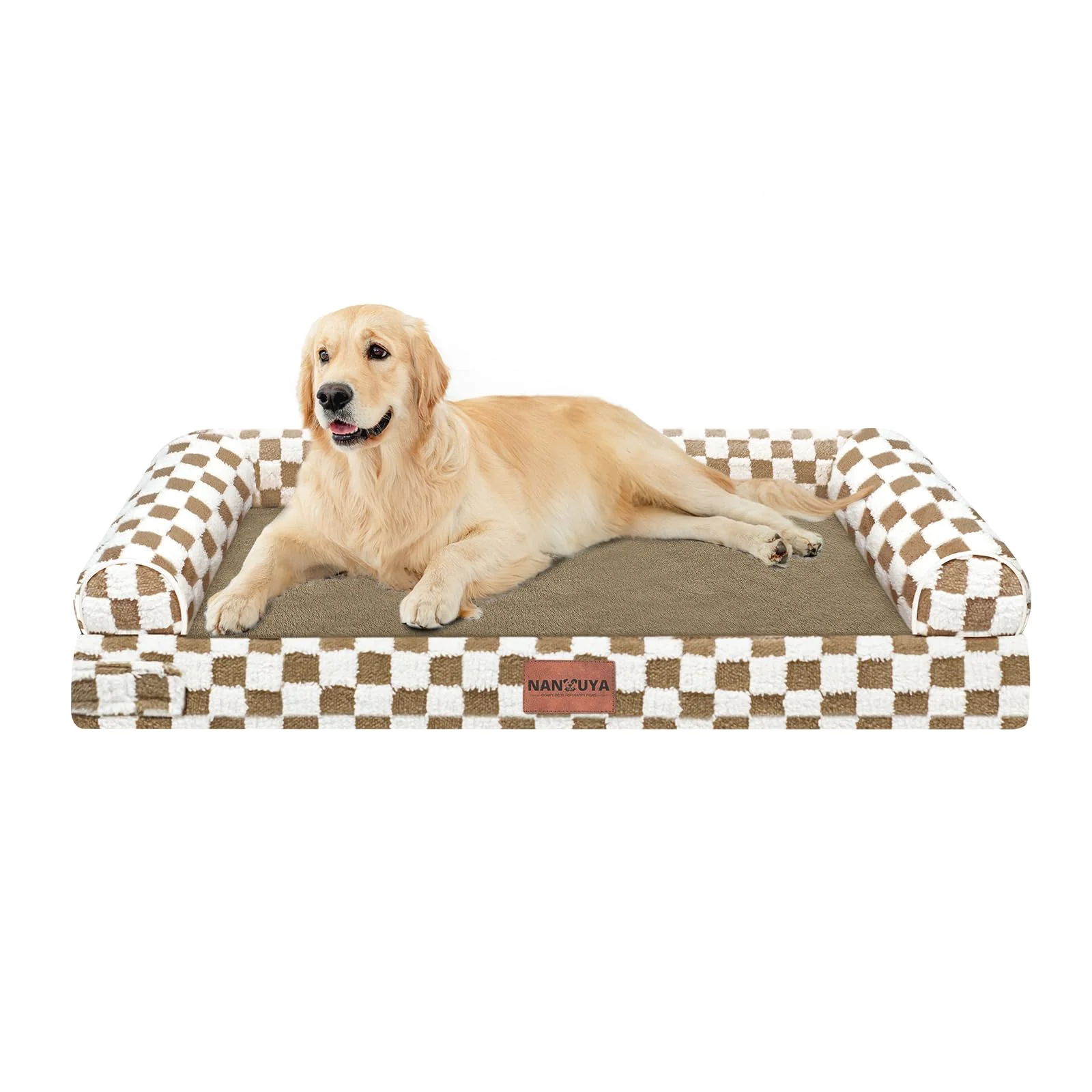 Advanced NANUYA Large Dog Bed Orthopedic Egg Crate Foam Washable Cover Waterproof Liner Premium Material