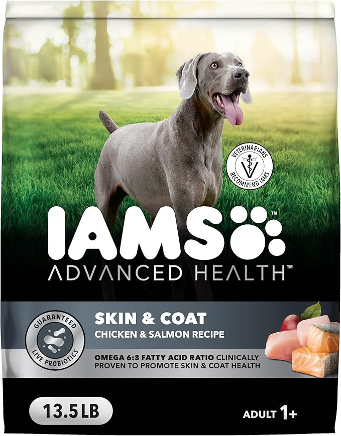 Fine Crafted IAMS Advanced Health Skin Coat Dry Dog Food Adult Dog Food Dry Chicken and Salmon Recipe 13.5 lb. BagAbout This