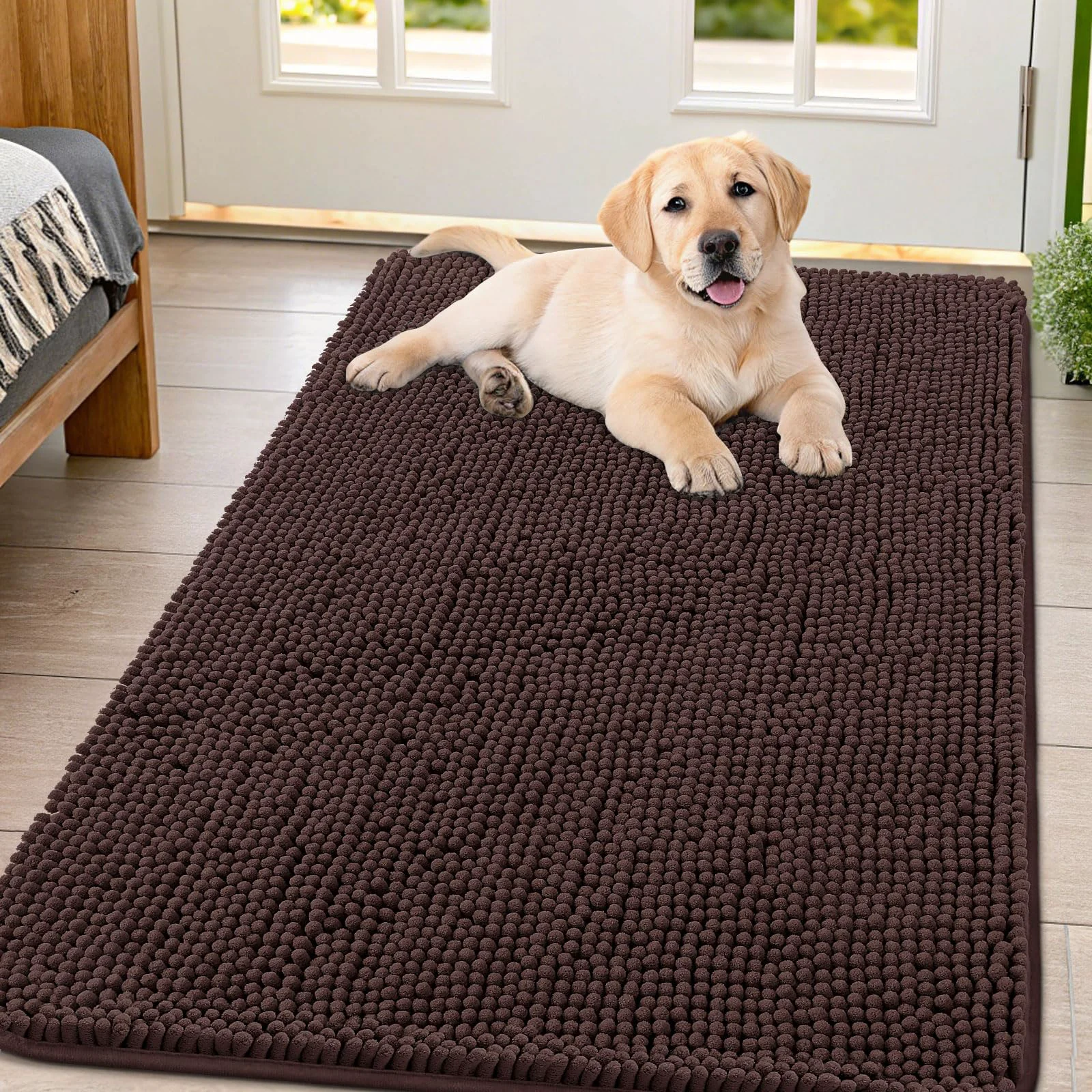 Fashionable Smiry Dog Door Mat 47x32 – Absorbs Moisture Dirt Non-Slip Indoor Entryway Mat Crafted
