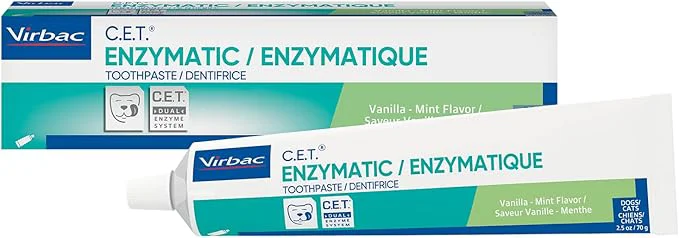 Fine Crafted Virbac C.E.T.® Enzymatic Toothpaste Tartar Plaque Control for Fresh Breath Pet Dental Care Toothpaste Vanilla Mint Flavor 2.5 ozAbout ThisOverview Genuine