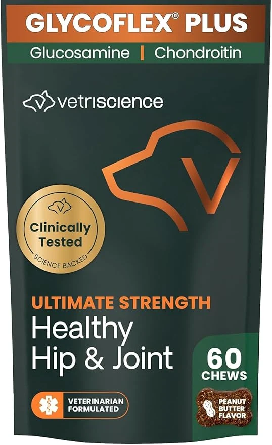 Casual VetriScience GlycoFlex Strength Healthy Hip and Joint – Mobility Supplement with Glucosamine for Dogs MSM Green Lipped Mussel Peanut Butter 60 CountAbout This Enhanced