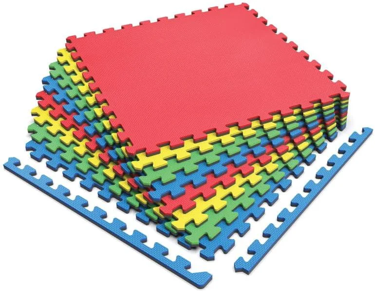 Healthy Norsk Reversible Kids Puzzle Play Mats 1 2 Thick EVA Interlocking Foam Tiles Multicolor Black 20 Tiles - 80 sq. Ft. 1 2 Thick Superior