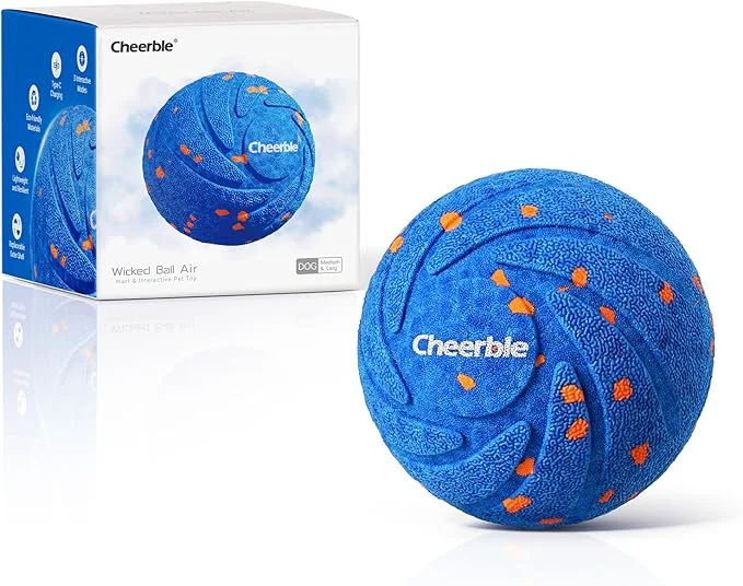 Advanced Cheerble Smart Interactive Dog Toy Wicked Ball AIR Automatic Moving Bouncing and Rotating E-TPU Material IPX7 Waterproof Rating Active Rolling Ball for Medium and Large DogsAbout This Quality
