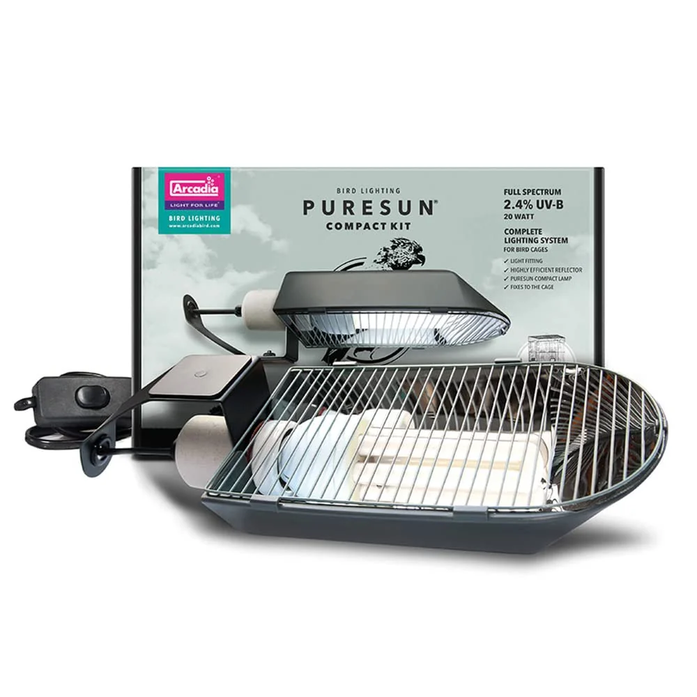 Stylish Arcadia Puresun Compact Bird Lighting Kit – UVB UVA for Birds Solid