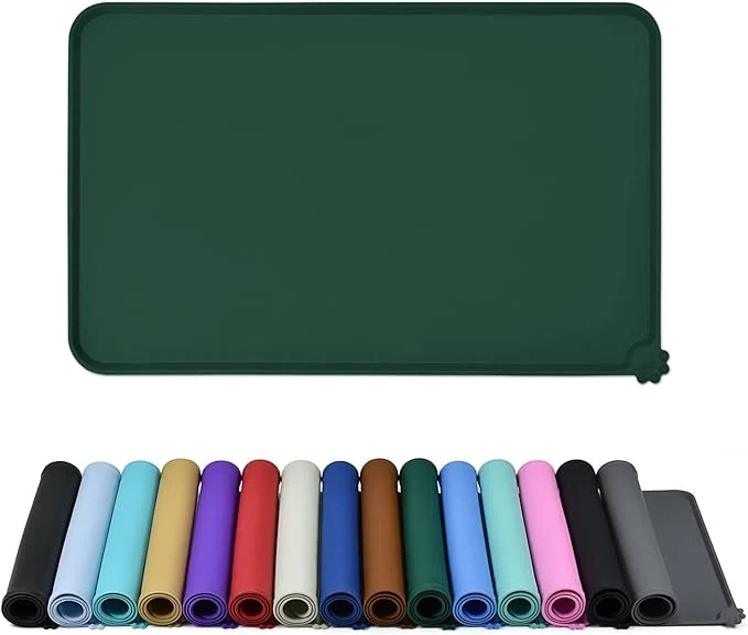 Trendy Waterproof Pet Feeding Mat with High Raised Edges Heavier and Thicker Placemats for Cat Dog Water Bowl with BPA Dogs Cats Food Mats for Messy Drinkers to Prevent Spill and Protect FloorsAbout ThisOverview Durable