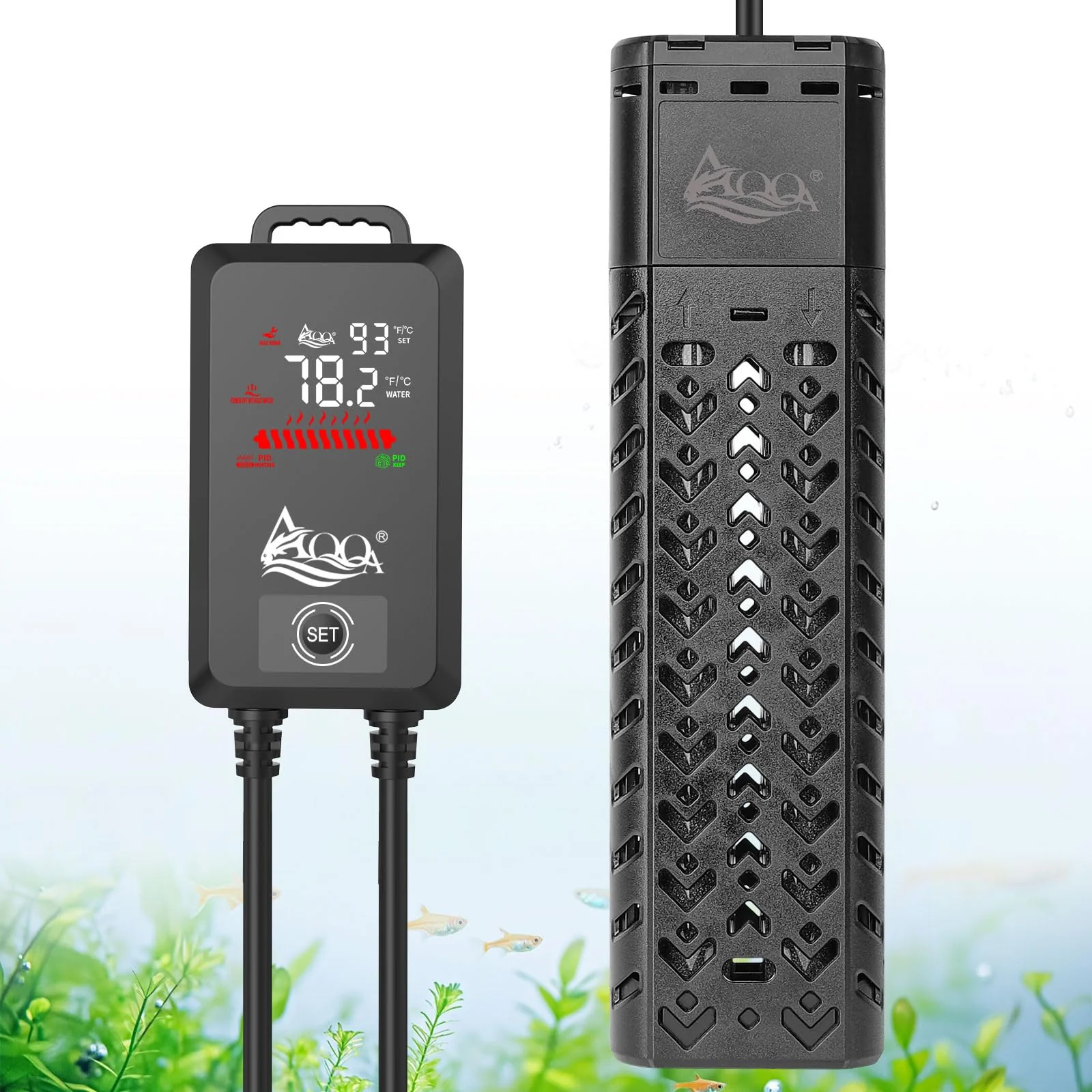 Comfortable AQQA 1200W Fish Tank Heater for 170–290 Gallons Auto Temp Control Safety Responsible