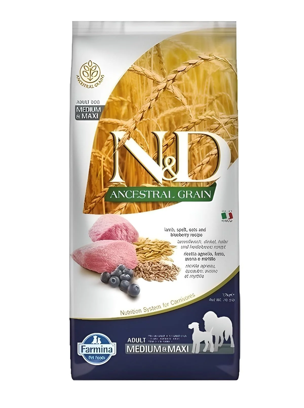 Proven Farmina N D Ancestral Grain Lamb Pumpkin Blueberry – Medium Maxi Adult Dog Food 12kg Selected