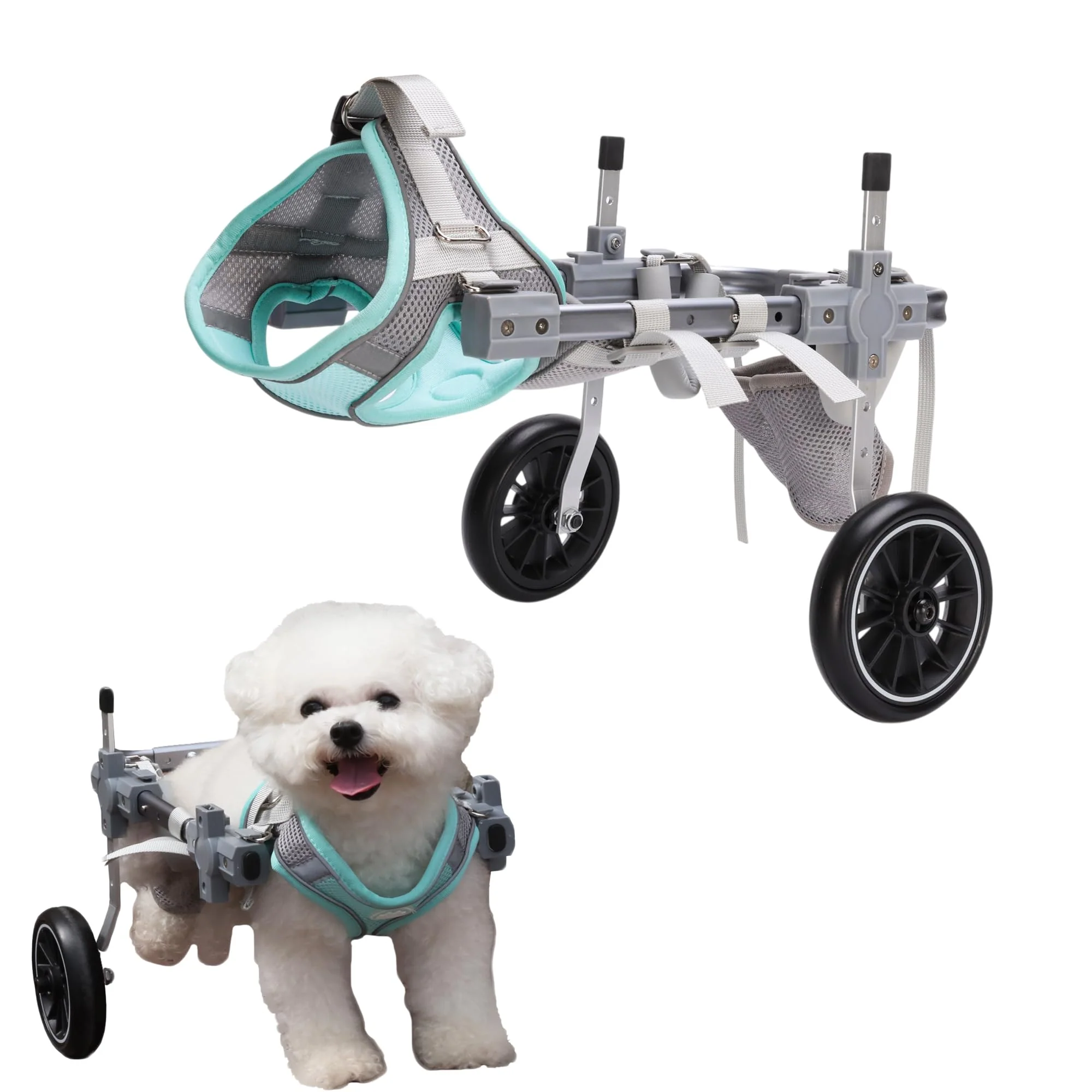 Reusable PTWSF Dog Wheelchair for Back Legs – Adjustable Mobility Cart Two Wheels Size M Superior