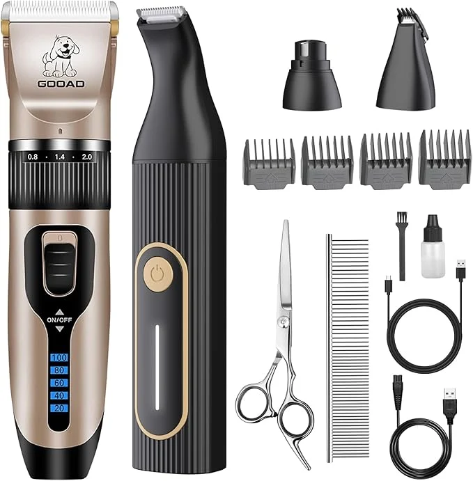 Luxury Dog Clippers for Grooming for Heavy Thick Hair Coats Low Noise Hair Trimmer Rechargeable Cordless Pet Shaver Dog Grooming Kit with Paw Trimmer Nail Grinder for Small Large DogsAbout ThisOverview World-Class