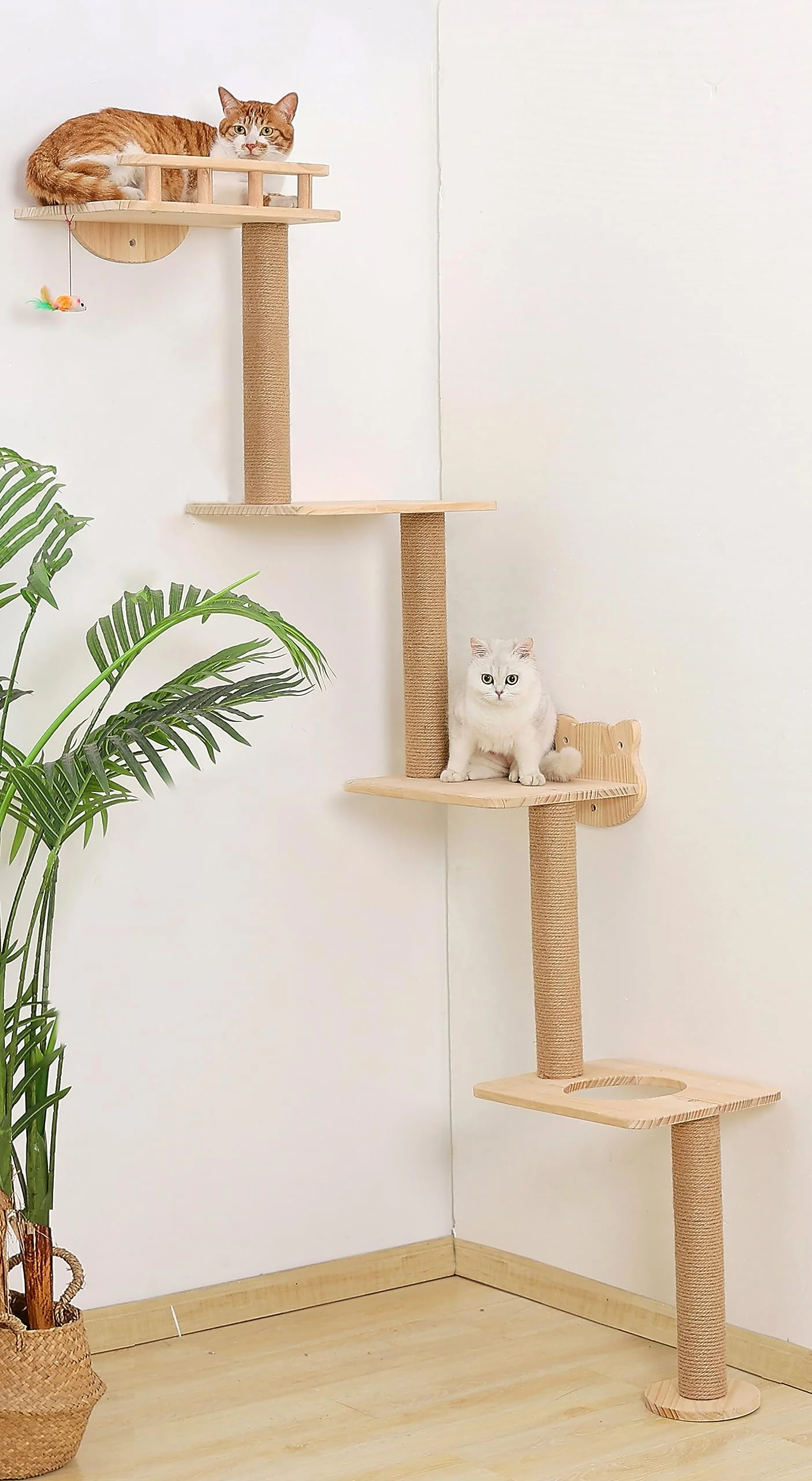 Expertly Made Caloreduce Cat Wall Tree – 4-Level 73-Inch Corner Tower for Climbing and Lounging Proven