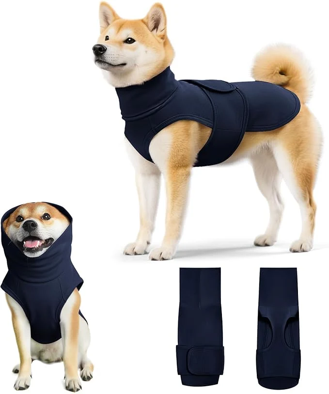 Durable Dog Anxiety Calming Vest Adjustable Turtleneck Thunder Shirt Jacket for Fireworks Separation Vet Visits Pet Hoodie for Large Medium DogsAbout ThisOverview Unique
