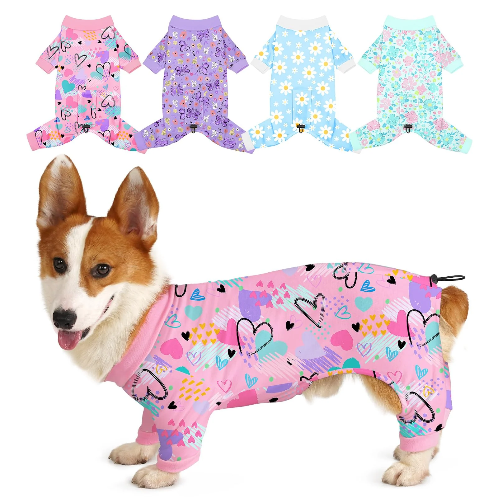 Advanced Bienbee Dog Pajamas 4-Pack – Adjustable Breathable Soft Jammies Trusted