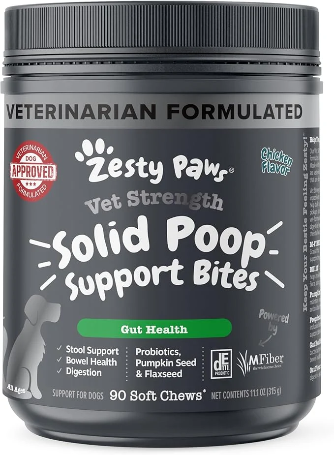 Luxury Zesty Paws Solid Poop Support Bites - Dog Stool Hardener - Pumpkin for Dogs with Prebiotics Probiotics - Veterinarian Formulated Soft Chews - for Diarrhea Relief - 90 CtAbout ThisOverview Carefully Designed