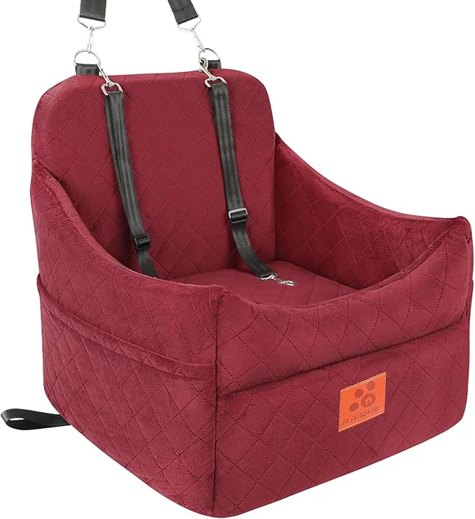 Contemporary Dog Car Seat for Small Medium Dogs Dog Booster Car Seats with Thick Cushion for Dogs Under 35lbs Detachable Washable Pet Carseat with Storage Pockets 2 Safety Belts Red About ThisOverview Trendy