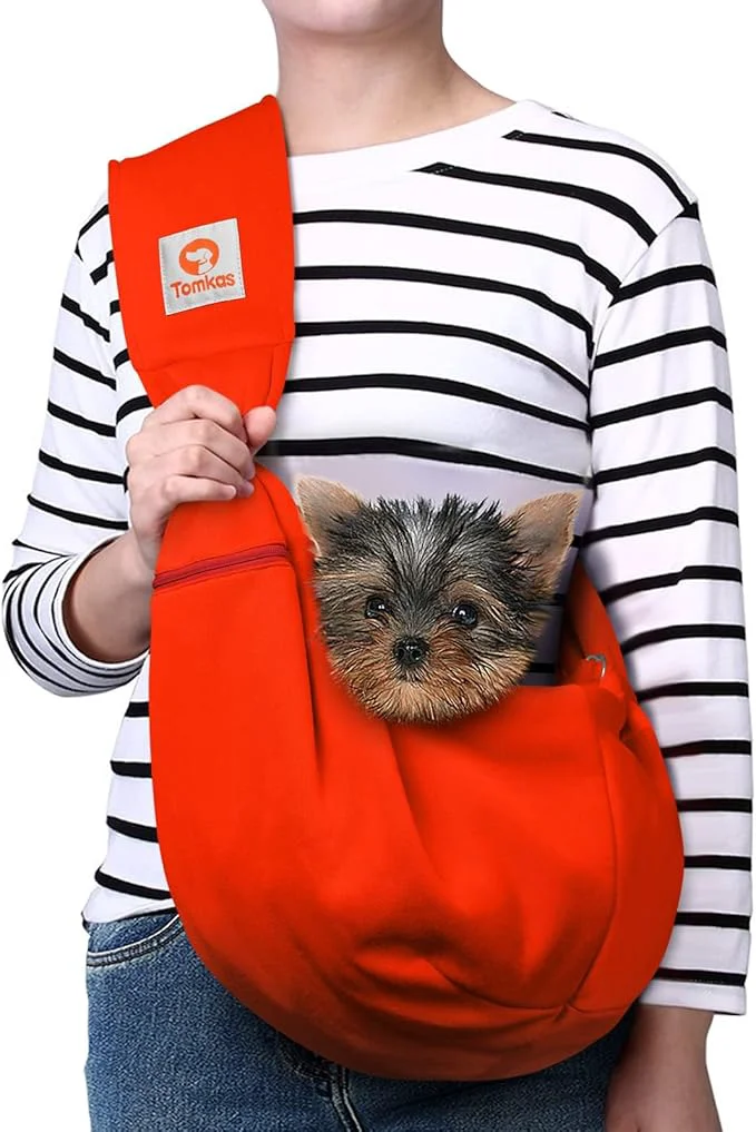 Convenient Tomkas Small Dog Sling Carrier - Zipper Pocket Classic Strap - for 3-10 lbs Pets Red About ThisOverview Powerful