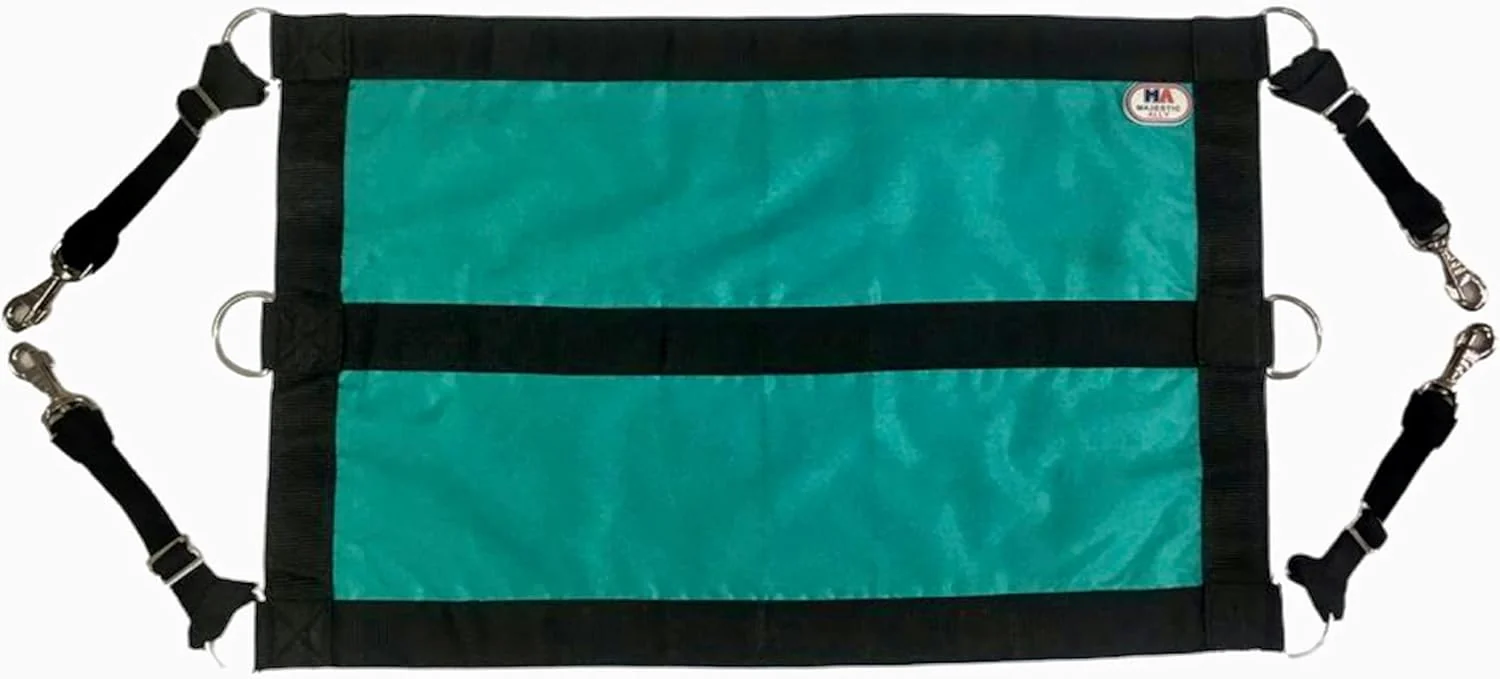 User-Friendly Majestic Ally 1200D 29 x19 Horse Stall Guard with Adjustable Straps and Hardware Turquoise Black Elite