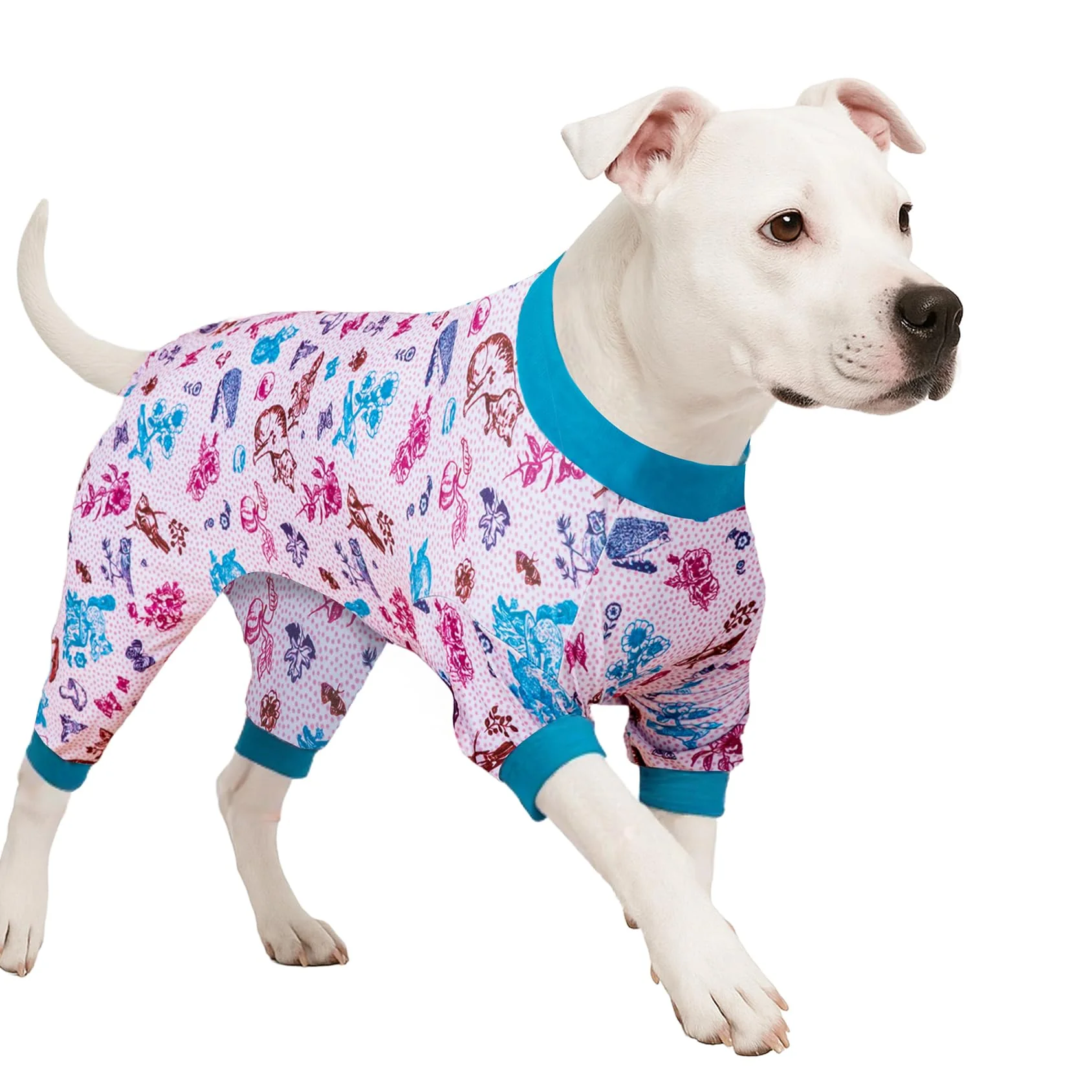 Recyclable LovinPet Large Dogs Pajamas Bodysuit – Lightweight Garden-Print Dog Onesie 3XL First-Class