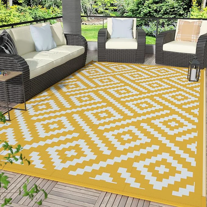 Expertly Made GENIMO Outdoor Rug for Patio Lightweight Waterproof RV Camping Mat Next-Generation
