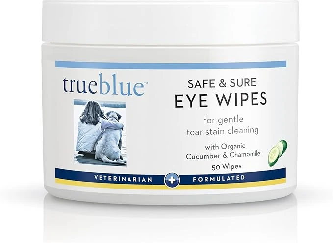 Eco-Friendly TrueBlue Cucumber Chamomile Safe and Sure Dog Eye Wipes – Pre-Moistened Textured Pads for Tear Stain Eye Cleaning – Cleansing Eye Wipe for Dogs Puppies – Non-Toxic All-Natural – 50 CountAbout This Premium Material