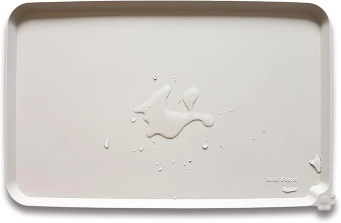 Authentic Hoki Found Silicone Pet Food Tray - High-Lips Dog Cat Bowl Mats - Waterproof Dog Cat Food Mats - Colors Cream BrownAbout ThisOverview Solid