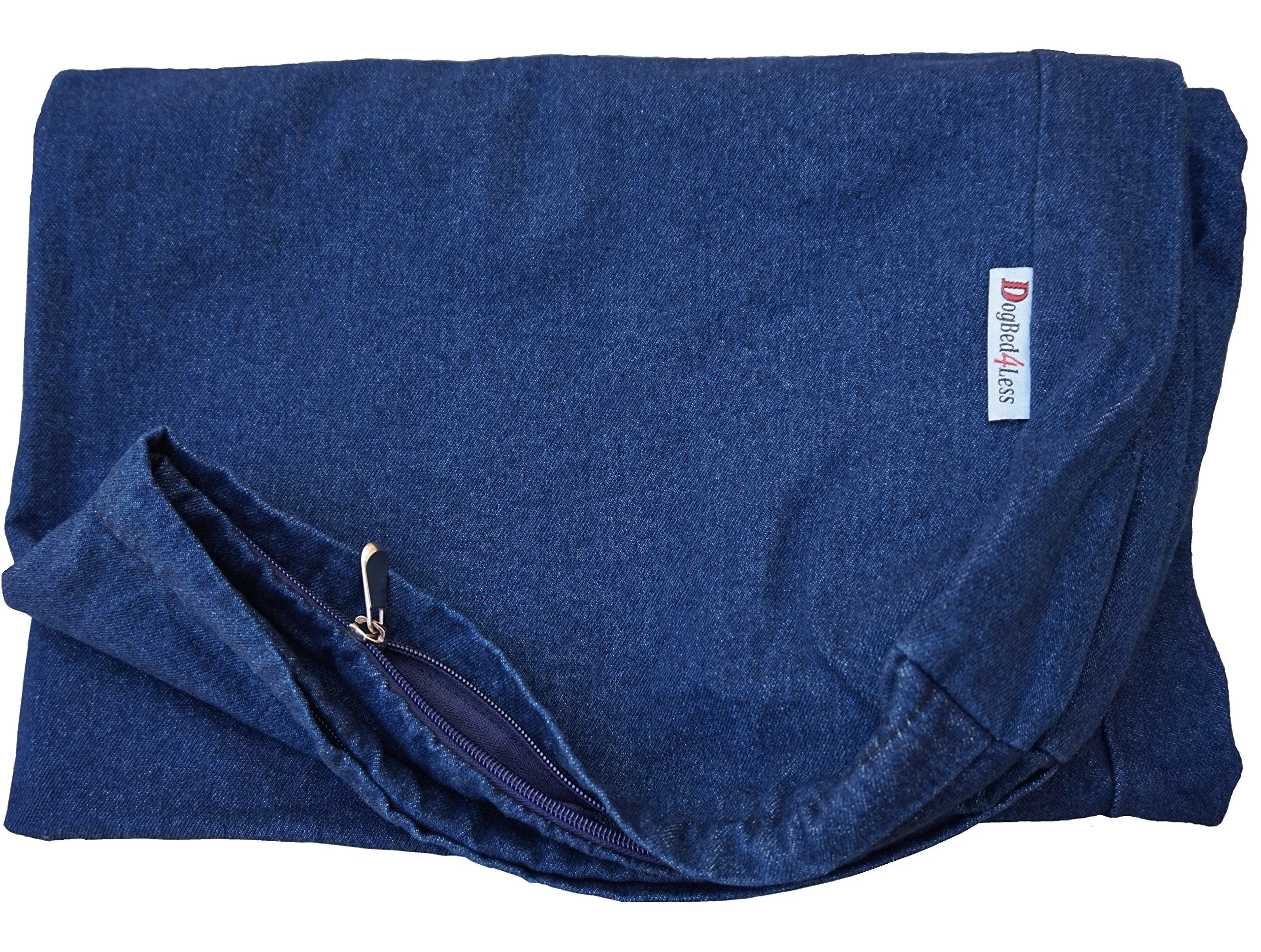 Enhanced Dogbed4less Denim Cover 41x27x4 Navy – External Zipper Durable Cotton Denim Premium Material