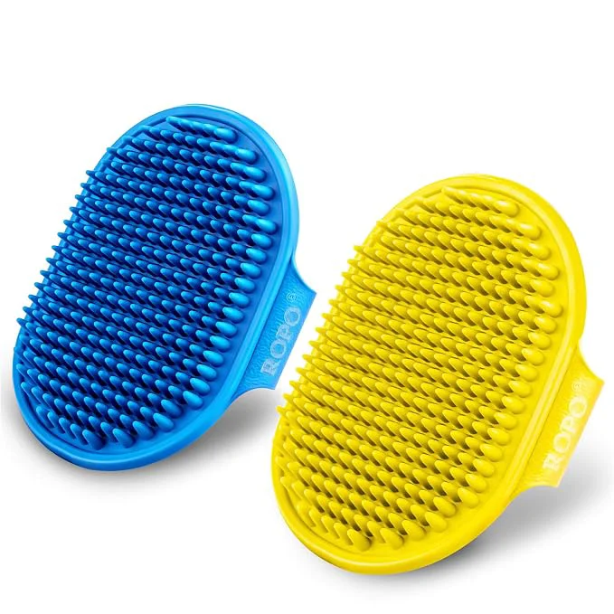 Original ROPO Dog Bath Brush Dog Shampoo Brush Soothing Massage Rubber Comb Pure