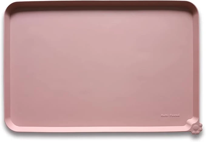 Casual Hoki Found Large Non Slip Pet Feeding Mats - Silicone tray - Waterproof Bowls - Neutral PinkAbout ThisOverview Premium