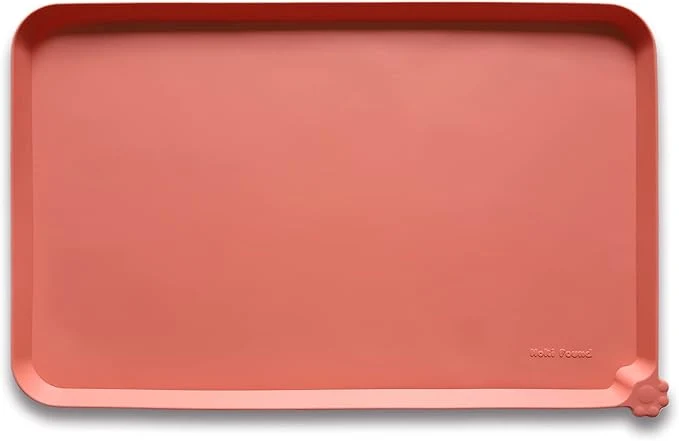 Selected Hoki Found L Silicone Non Slip Pet Cat Dog Feeding Tray - Waterproof Pet Water Mats for Carpet - Burnt CoralAbout ThisOverview User-Friendly