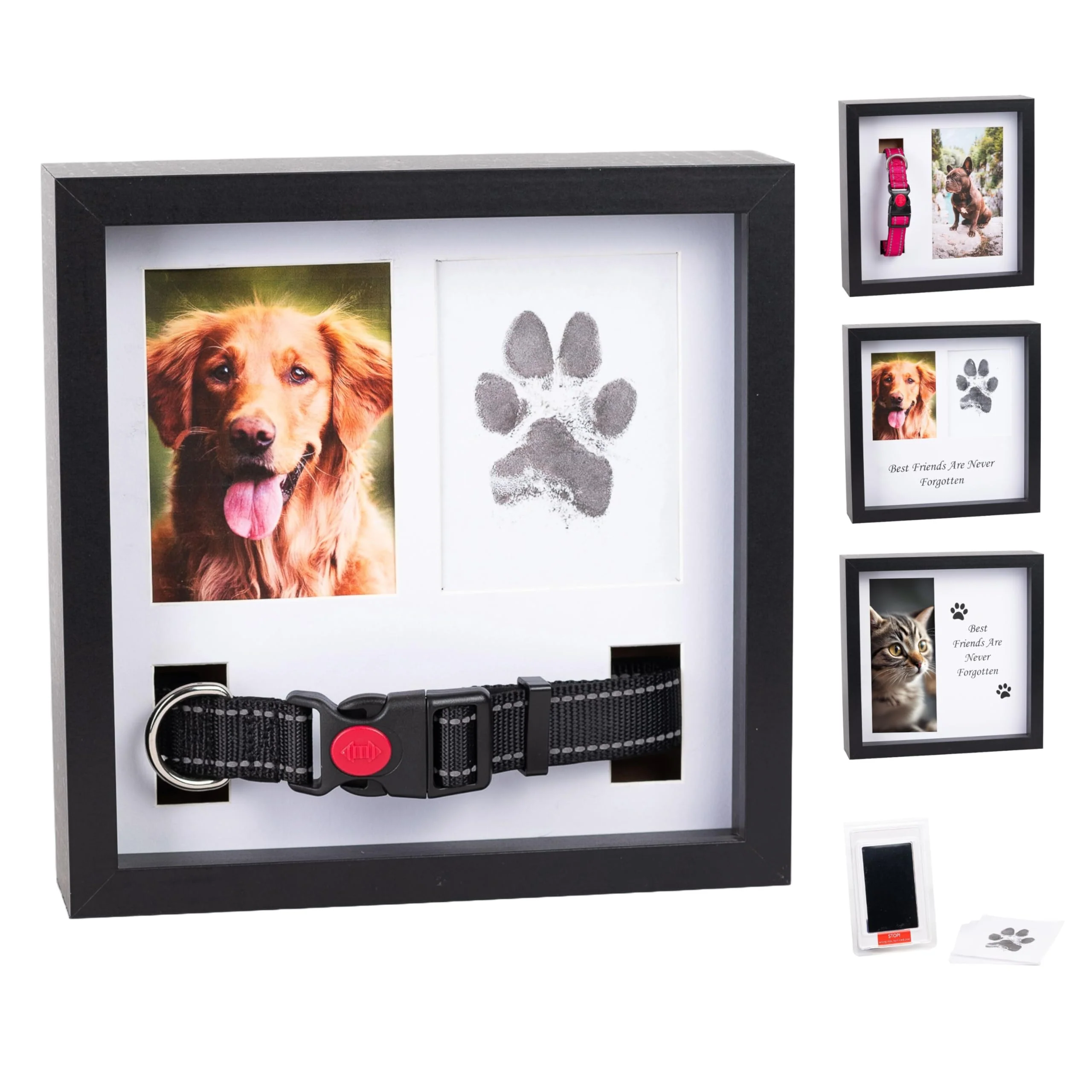 Secure OtterPets Memorial Picture Frame — 4 Display Options 9x9 Paw Print Kit World-Class