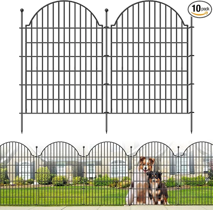 Proven 10 Panels No Dig Decorative Garden Fence Convenient