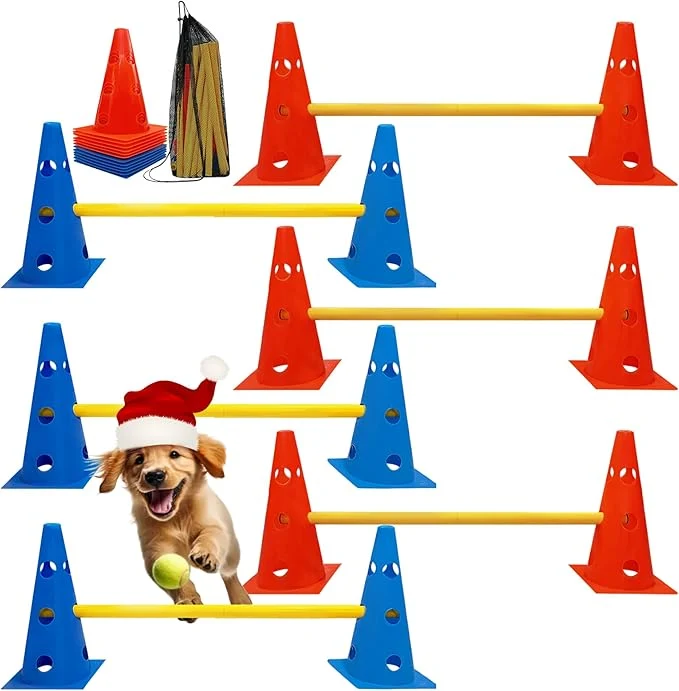 Sustainable Dog Agility Hurdle Cone Set Dog Agility Set Include 12 Agility Cones 6 Agility Specialty