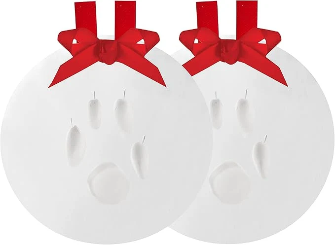Smart Pearhead Pawprints 2-Pack Christmas Ornament DIY No Mess Pet Paw Print Holiday Stylish