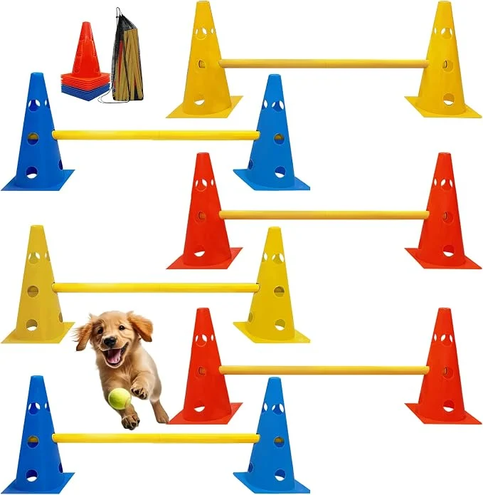 Top-Quality Dog Agility Hurdle Cone Set Dog Agility Set Include 12 Agility Cones 6 Agility Prestigious