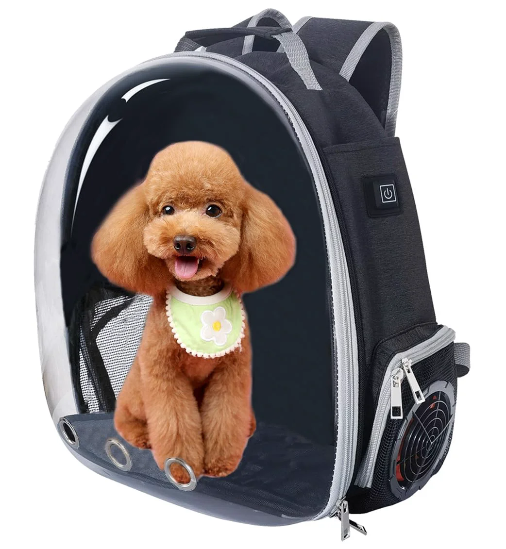 Stylish JOJOPEPE Active Cooling Pet Backpack Carrier with Side Fan – Airline- Transparent Bubble Expertly Made