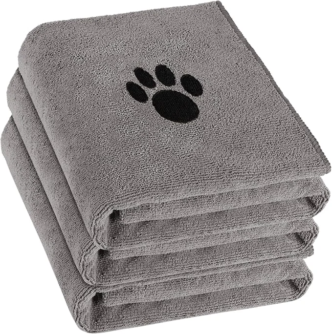 Reusable 3 Pack Microfiber Dog Towels for Drying Dogs Super Absorbent and Soft Pet Professional