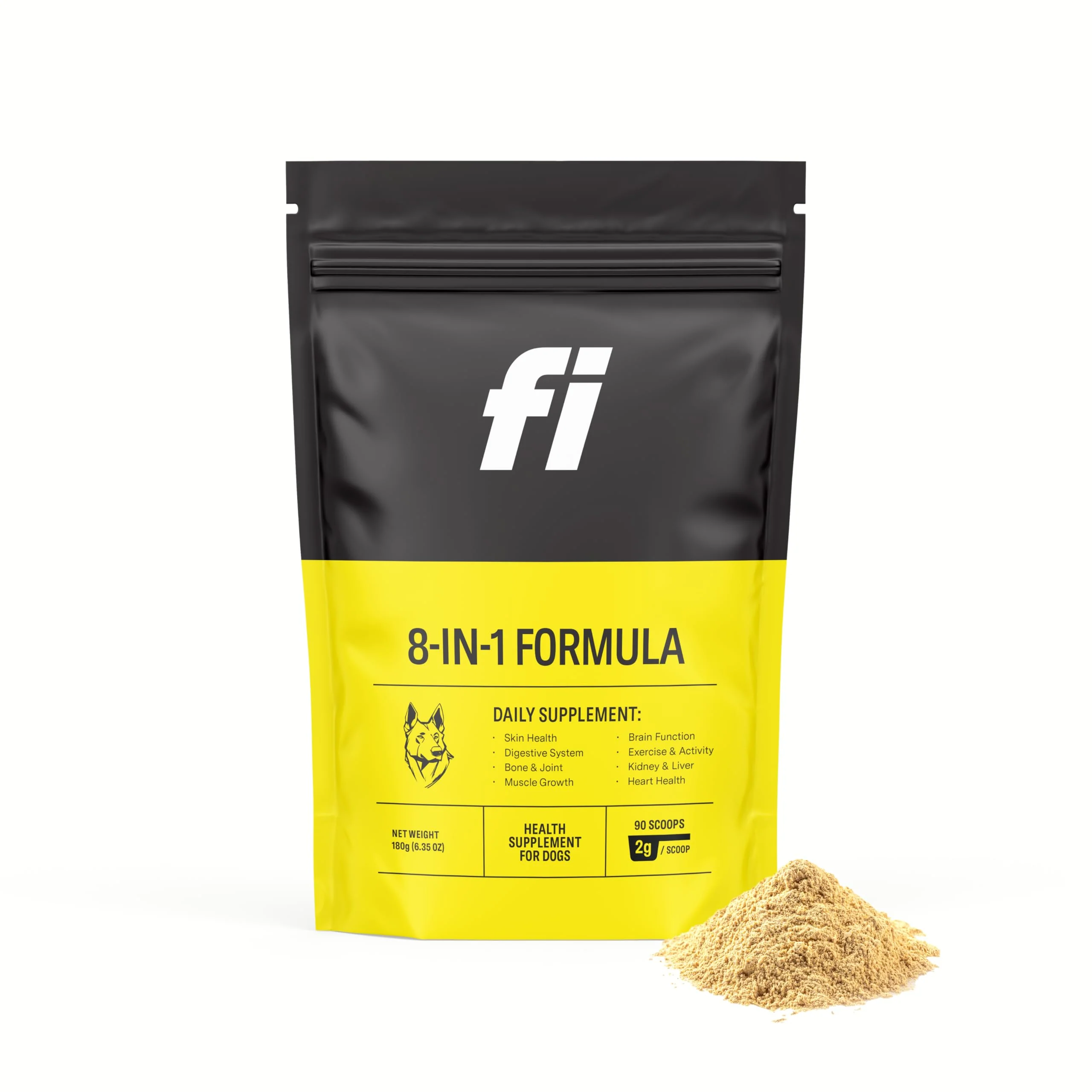 Trusted Fi 8-in-1 Dog Supplement Powder Vet-Formulated Daily Support for Joints Skin Digestion Immunity 90 Scoops High-Grade