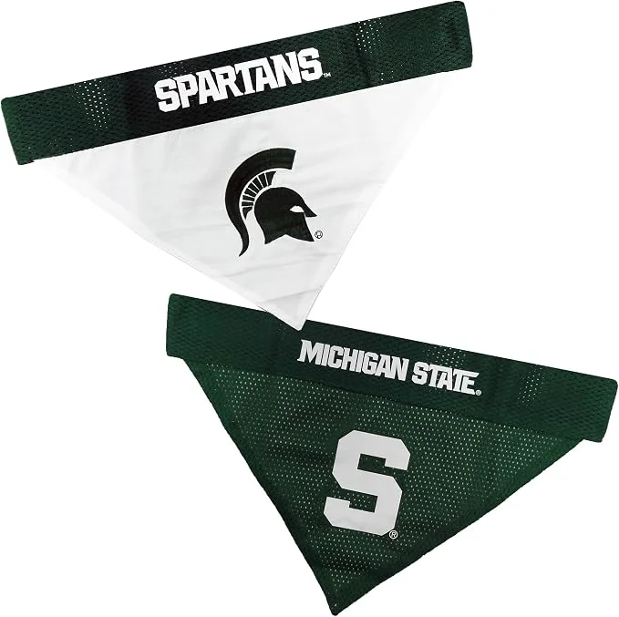 Recyclable Pets First Collegiate Pet Accessories Reversible Bandana Michigan State Innovative