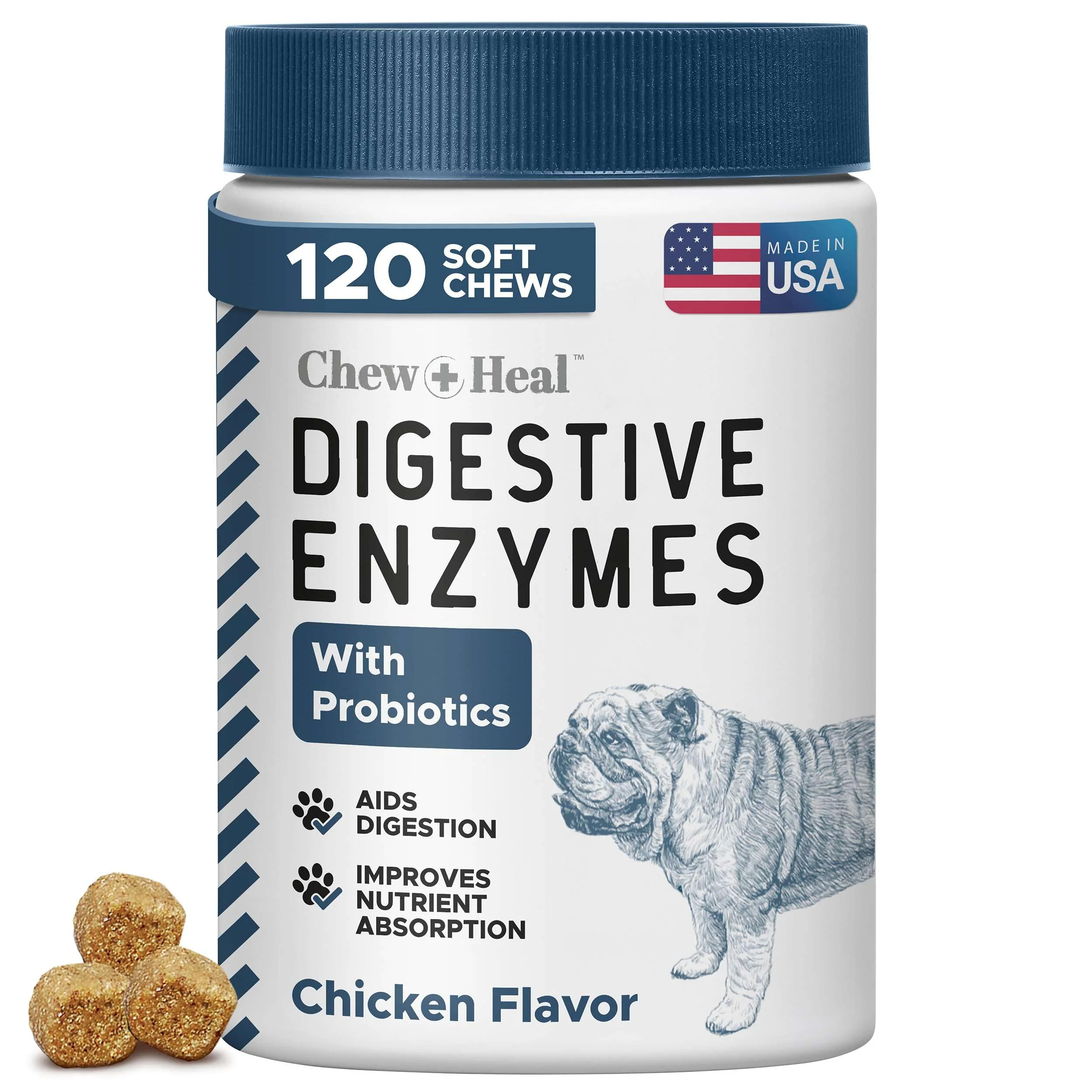 Trendy Chew Heal Labs Probiotics for Dogs with Digestive Enzymes - 120 Soft Chews Casual