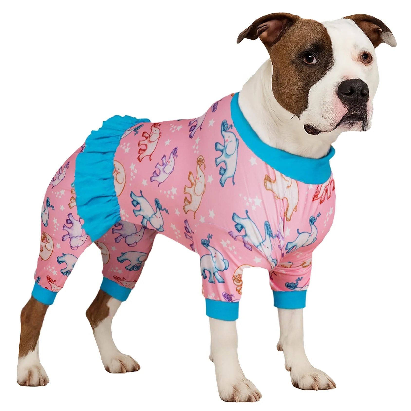 Sustainable LovinPet Large Dog Onesies – High-Collar Cotton Bodysuit UV Protection Post-Surgery Comfort Sophisticated