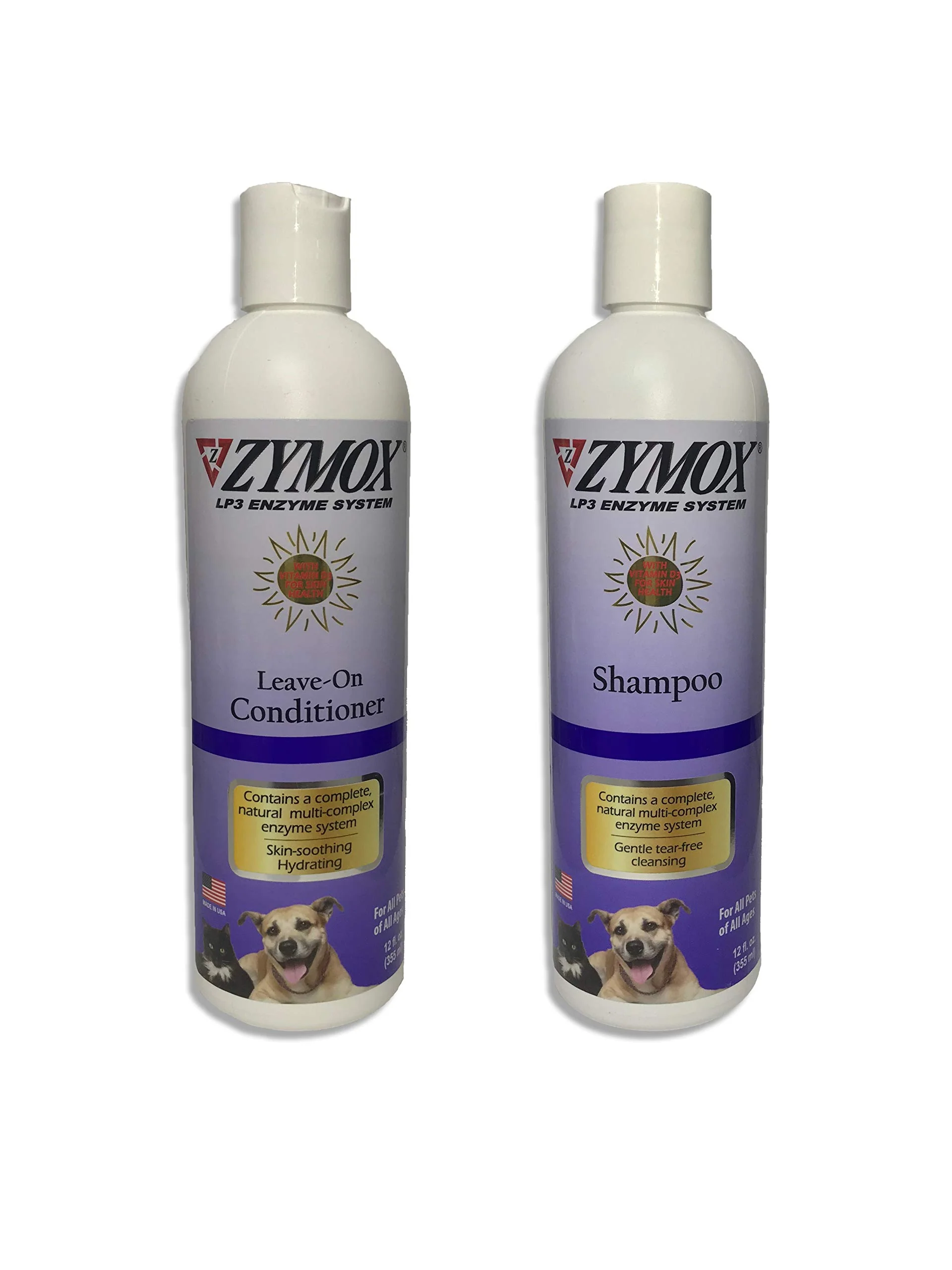 Flexible Zymox Itch Relief Shampoo Conditioning Rinse Bundle — 12oz Each Pet King Brands Clean