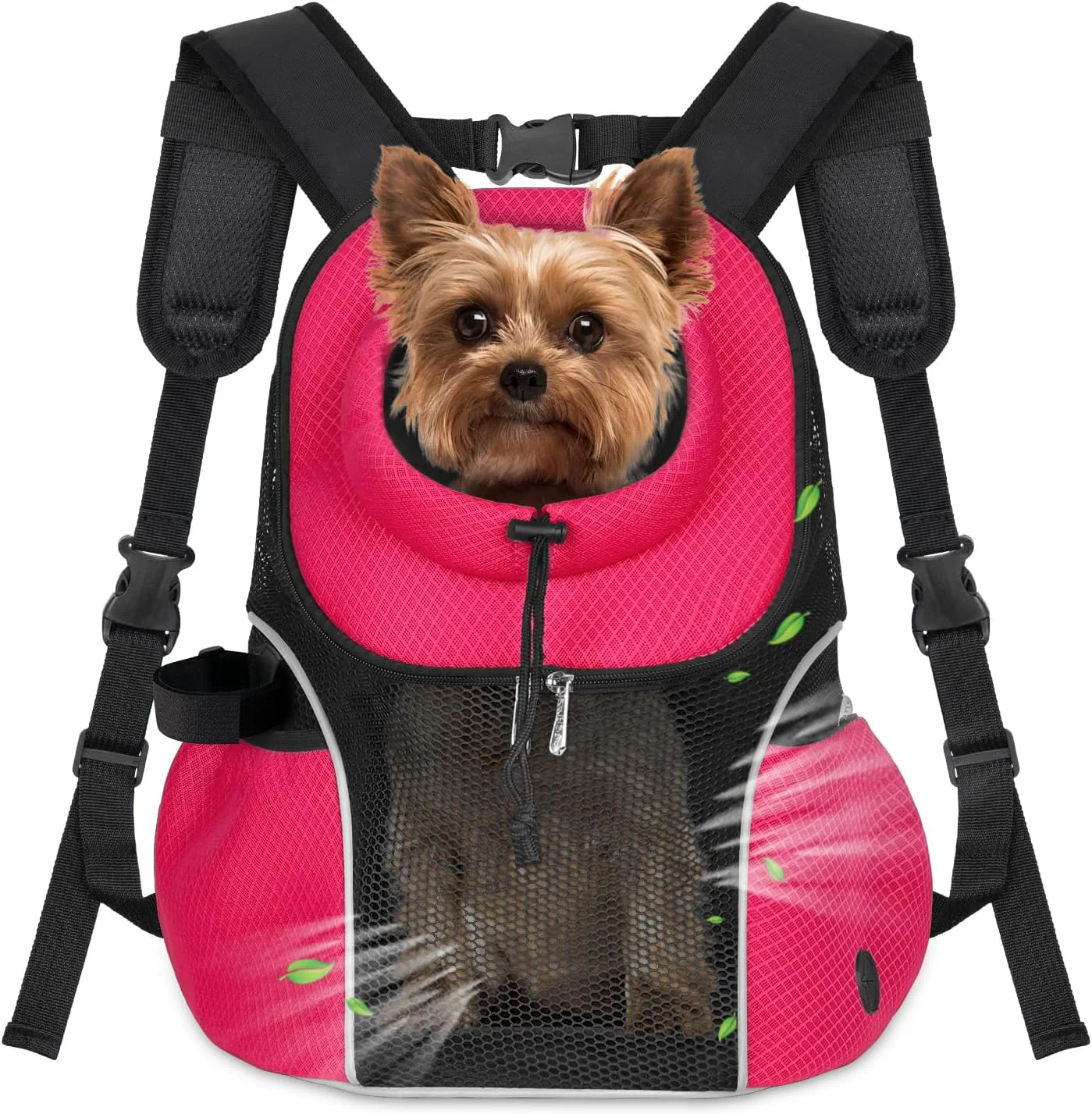 Carefully Designed WOYYHO Pet Dog Carrier Backpack Small Dog Front Backpack Ventilated Mesh Dog Travel Back Pack with Safety Belt for Travel Hiking Cycling Outdoor Adventures Size L 10-14 lbs Rethink Pink User-Friendly
