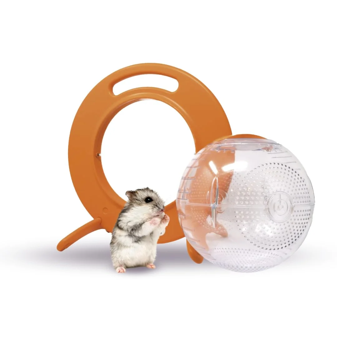 Stylish Happy Habitats The Halo Small Pet Carrier Hamster Exercise Ball – Safe Portable Breathable Specialty