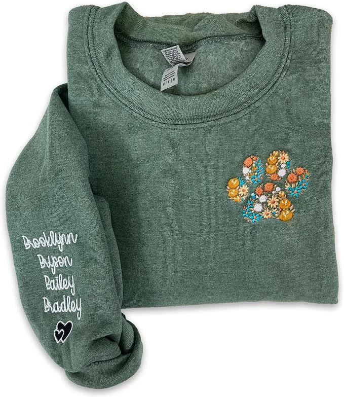Sophisticated NAZENTI Custom Dog Mom Embroidered Sweatshirt Advanced