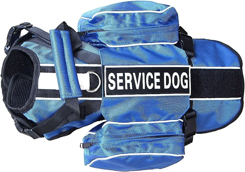 Fine Crafted Serijoars Dog Vest Harnesses with Saddlebag Backpack for Camping Travel - Reflective Hound Hiking Backpack Saddle Bag - Lightweight Vest Harness for Medium Large Dogs Blue S Outstanding
