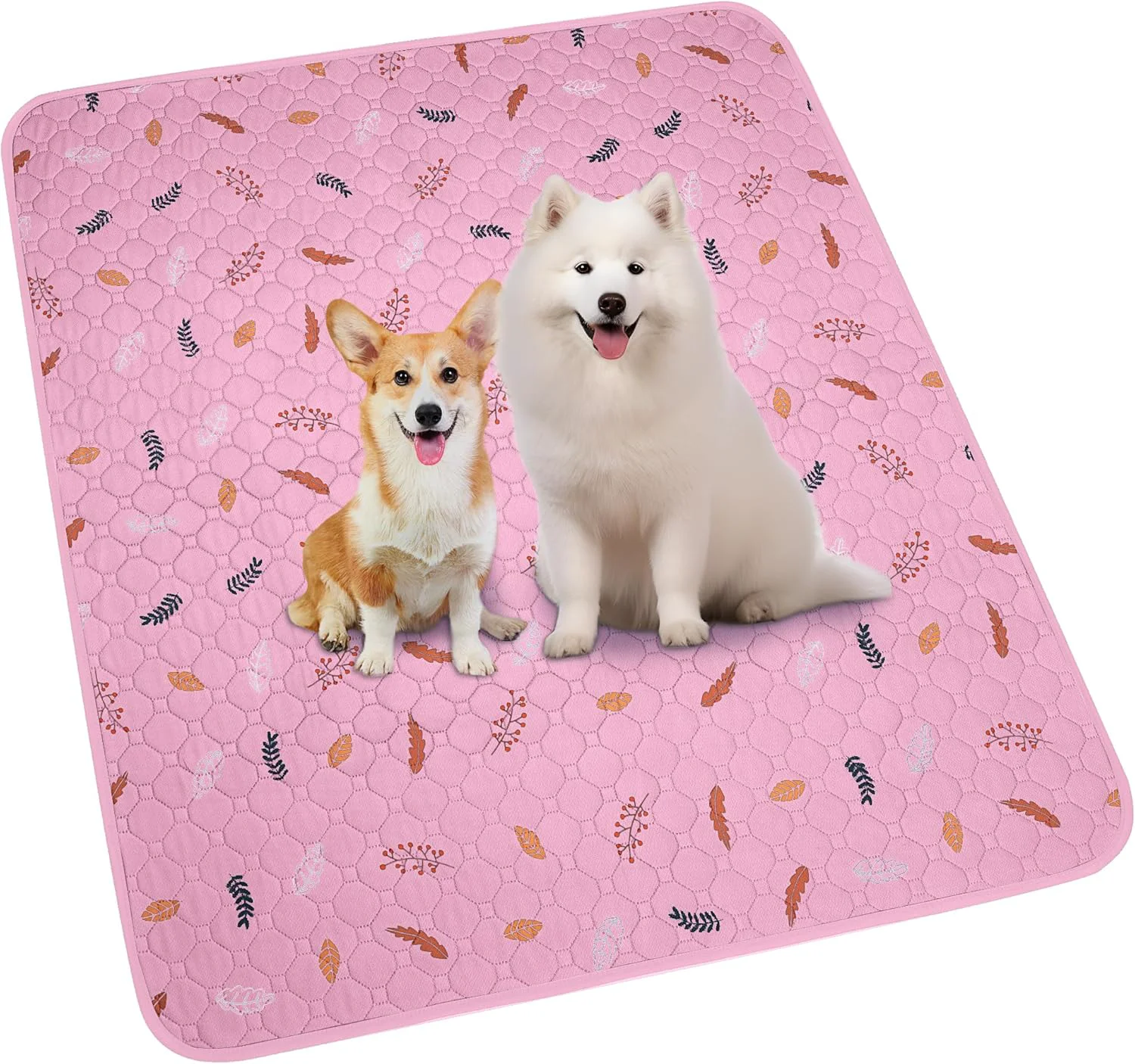Casual Sunheir Washable Pee Pads for Dogs 72 x72 Extra Large Reusable Puppy Pads Pet Training Pads for Dog Playpen Waterproof Pee Pads for Puppy Playpen Whelping Pad Dog Playpen Indoor - Pink Artisan