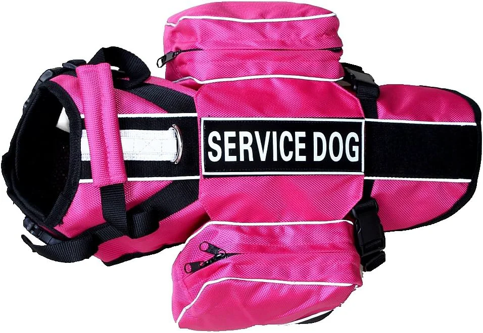 Unique Serijoars Dog Vest Harnesses with Saddlebag Backpack for Camping Travel - Reflective Hound Hiking Backpack Saddle Bag - Lightweight Vest Harness for Medium Large Dogs Hot Pink M Fashionable