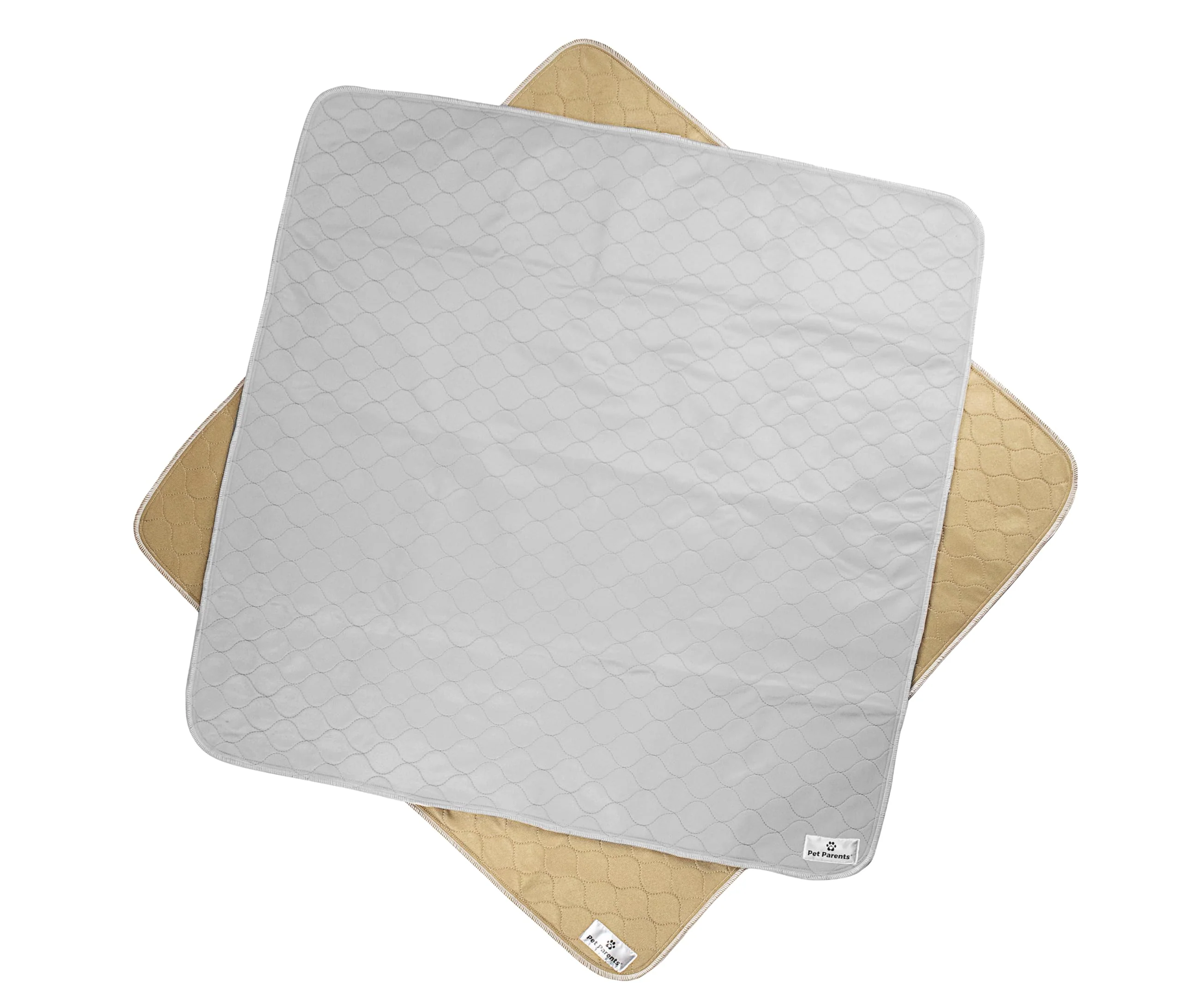 Consistent Pet Parents Pawtect Pads - 2-Pack Washable Dog Pee Pads 41x41 Tan Grey Prestigious