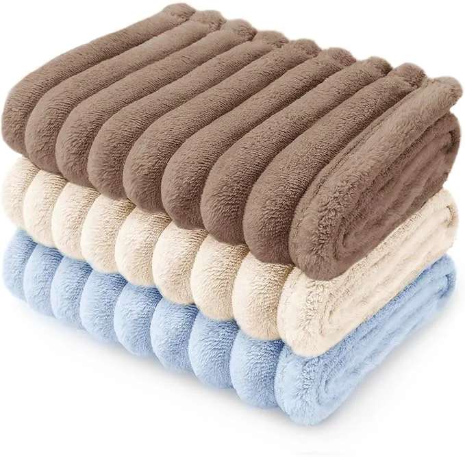 Relaxed LINENLUX 1 Pack 3 Soft Dog Blanket Washable Warm Fleece Cat Blankets Solid