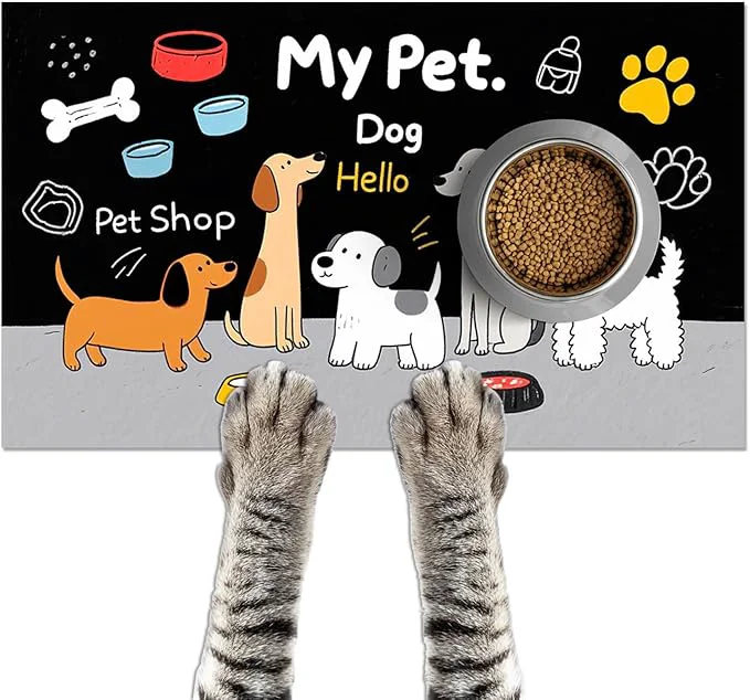 Premium Funning My Pet Dog Pattern Dog Feeding Mat Pet Food Mat High-Quality
