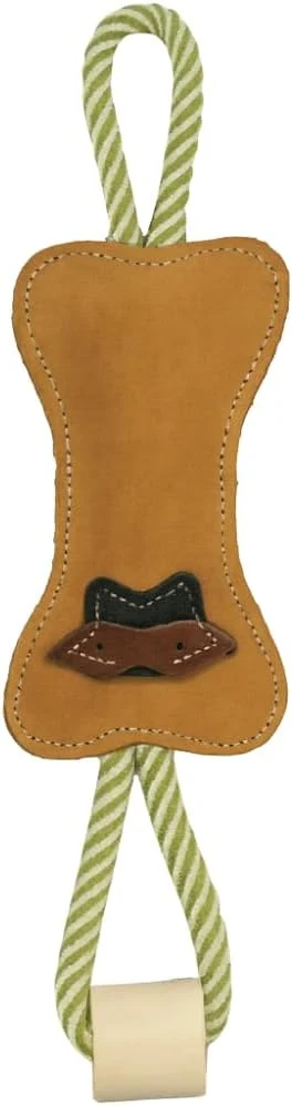 Authentic Natural Suede Leather and Rope Chew Toy Certified